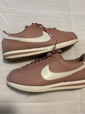 Nike Women's Cortez-Inspired Sneakers in Dusty Rose and White